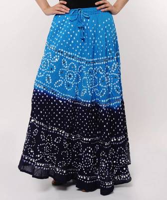Blue Bandhej Skirt 1