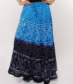 Blue Bandhej Skirt