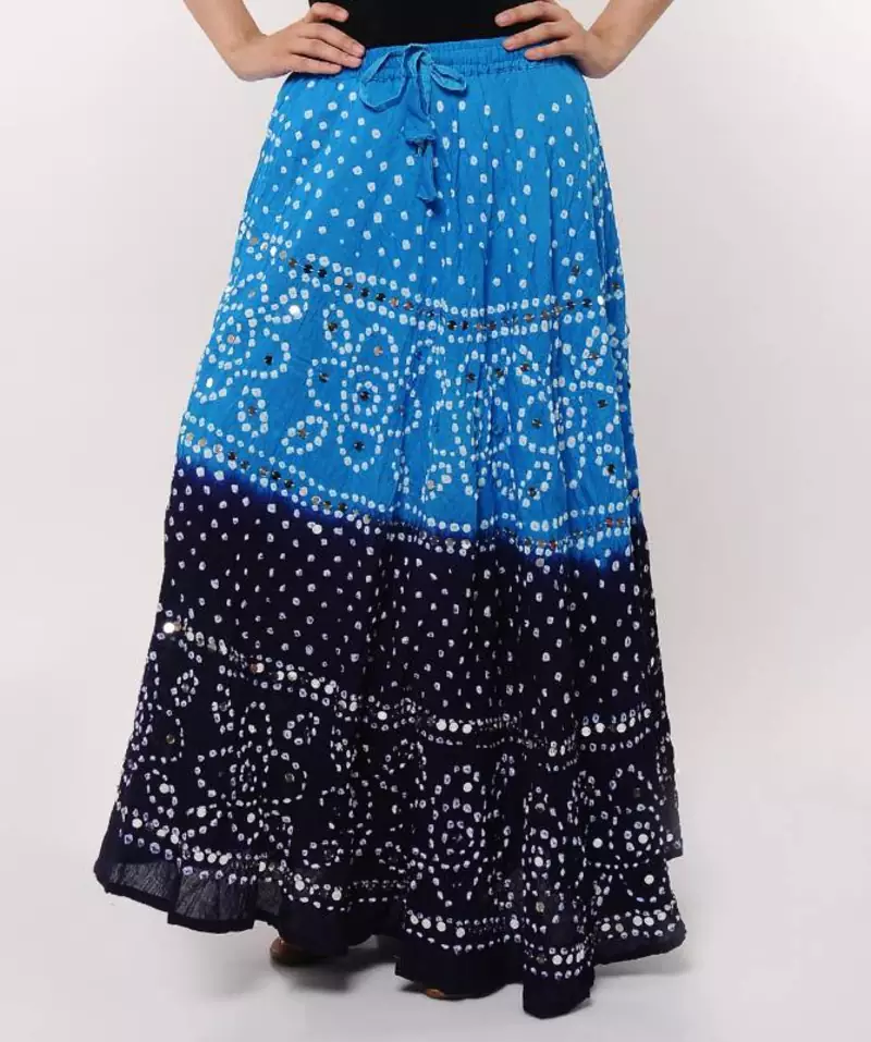 Blue Bandhej Skirt