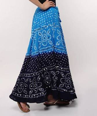 Blue Bandhej Skirt 2