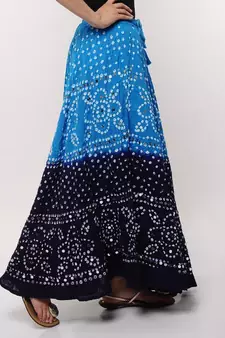 Blue Bandhej Skirt
