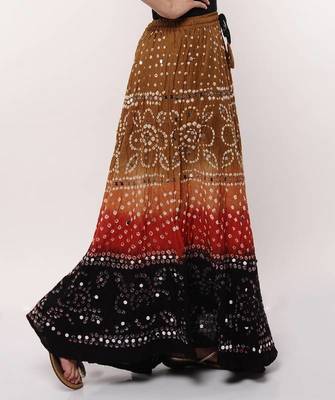 Multicolor Bandhej Cotton Skirt 2