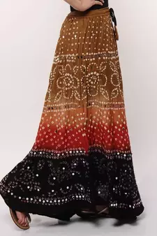 Multicolor Bandhej Cotton Skirt