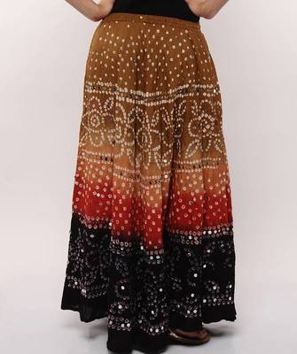 Multicolor Bandhej Cotton Skirt 3