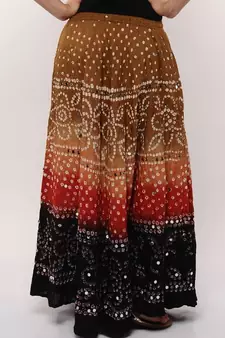 Multicolor Bandhej Cotton Skirt