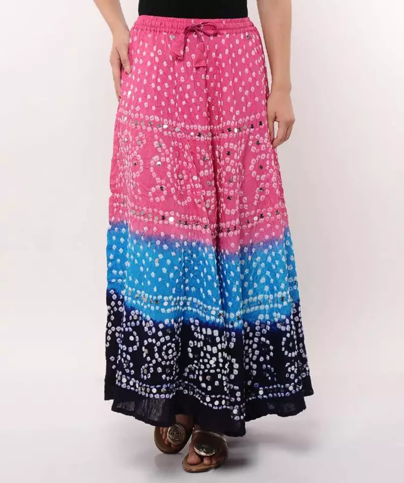 Tricolor Bandhej Skirt