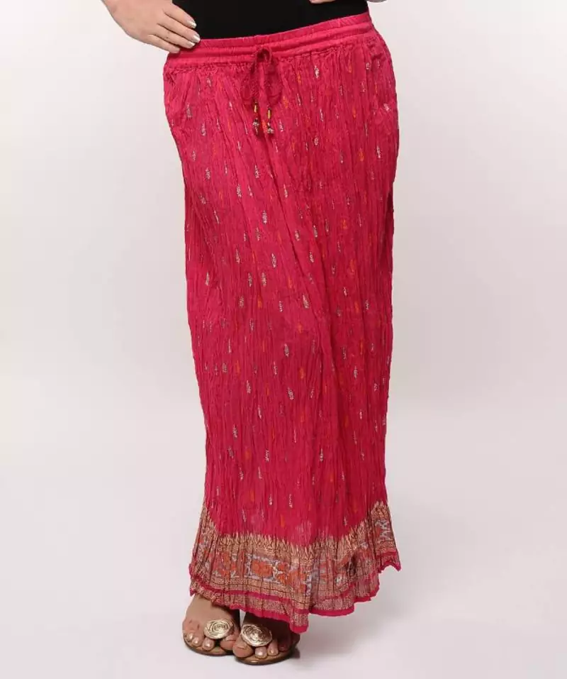 Pink Gold Print Skirt