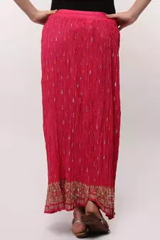 Pink Gold Print Skirt