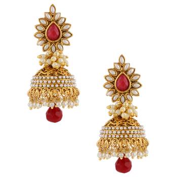 Ethnic Indian Bollywood Fashion Jewelry Set Jhumki Earrings 1