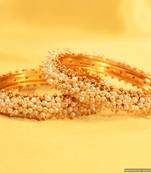 Elegant Pearl Gold Look Bangles