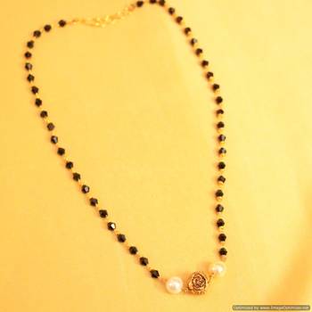 Antique Carved Bead Pearl Mangalsutra 1