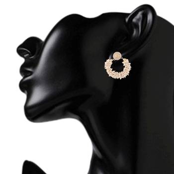 Chandni pearls hoop bali type circle stones stud India earring 3
