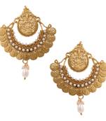 Pearl ram leela inspired goddess lakshmi motif ginni coin earring