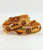 Micro Gold Platted Skrew System Polky Stone Bangles