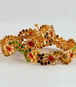 Micro Gold Platted Skrew System Polky Stone Bangles