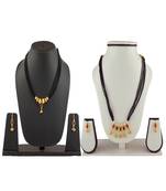 Womens Trends Combo Pack Of Two Traditional, Ethnic And Antique Gold Plated Mangalsutra And Earrings Set