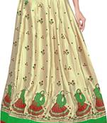 Golden Satin Block Print Skirt