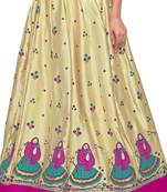 Golden Satin Block Pink Border Skirt
