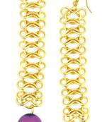 Italian Gold Plated Purple Dangling Earring for Women