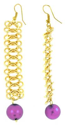 Italian Gold Plated Purple Dangling Earring for Women 2