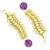 Italian Gold Plated Purple Dangling Earring for Women