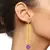 Italian Gold Plated Purple Dangling Earring for Women
