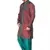 Red  Indo Western Kurta Set With Velvet Colllar And Full Panel Patti And Buttons