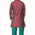 Red  Indo Western Kurta Set With Velvet Colllar And Full Panel Patti And Buttons