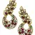 Designer Flower Kundan Red Green Gold Plated Chaand Bali Ear Cuff Earring for Women