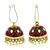Maroon Blue White Gold Plated Meenakari Pearl Enamel Jhumki Earring for Women