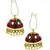 Maroon Blue White Gold Plated Meenakari Pearl Enamel Jhumki Earring for Women