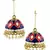 Pink Blue White Gold Plated Meenakari Pearl Enamel Jhumki Earring for Women