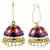 Pink Blue White Gold Plated Meenakari Pearl Enamel Jhumki Earring for Women
