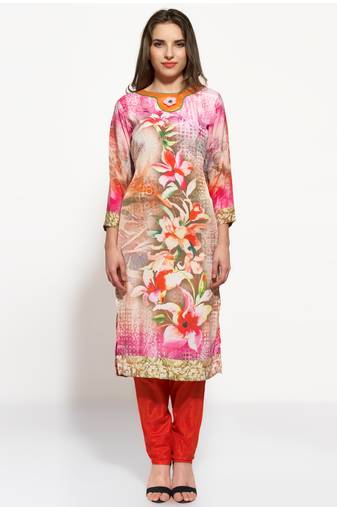 multicolor crepe digital print kurti