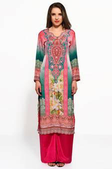 multicolor crepe printed kurti