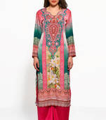 multicolor crepe printed kurti