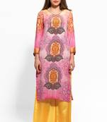 Pink crepe digital print kurti