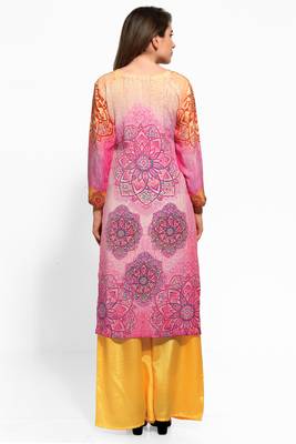 Pink crepe digital print kurti 3