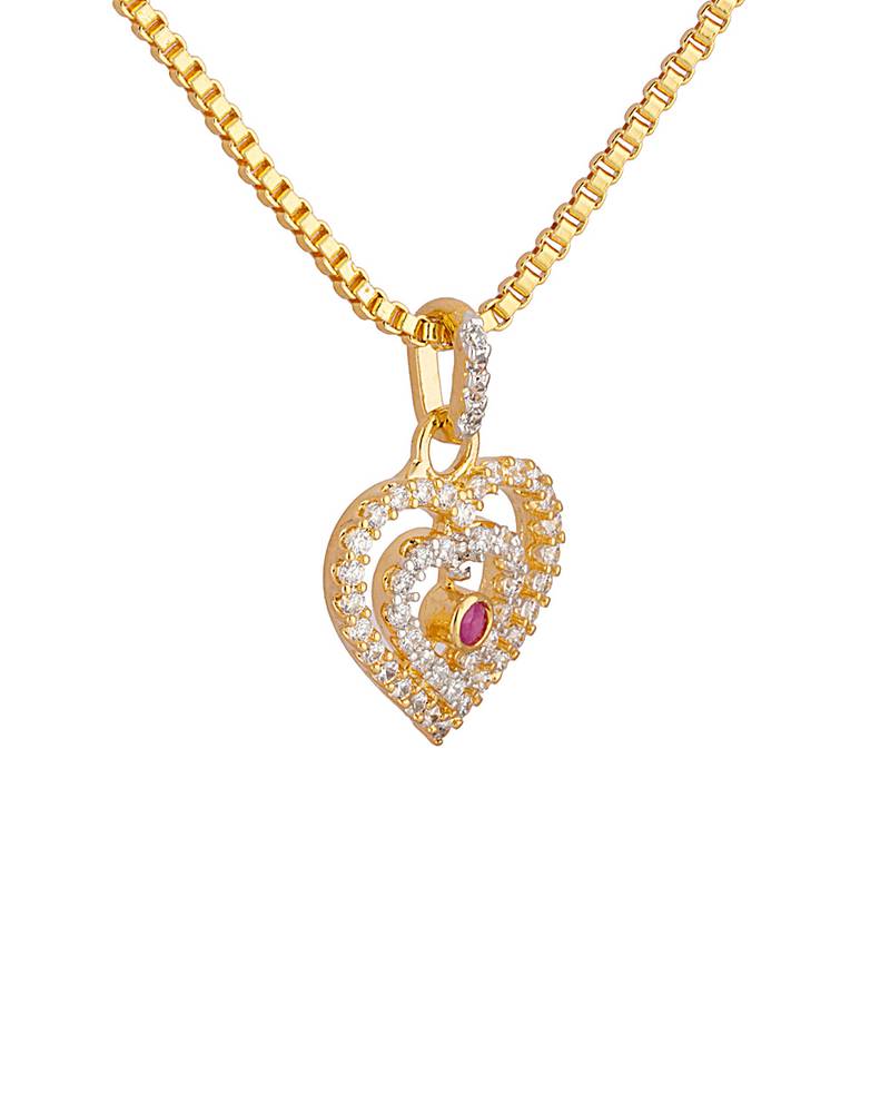 Gold heart pendant without chain Clearance