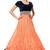 Blue And Orange Net Embroidered Anarkali Suit
