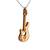 Stylish Guitar Pendant In Silver Tone Chain