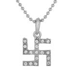 Swastika Pendant With Cz Embellishments.