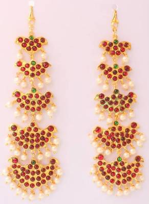 Beautiful Gold Plated Kemp Green Step Earrings   1