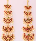 Beautiful Gold Plated Kemp Green Step Earrings  