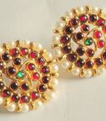 GORGEOUS BIG TEMPLE PEARL EARRINGS