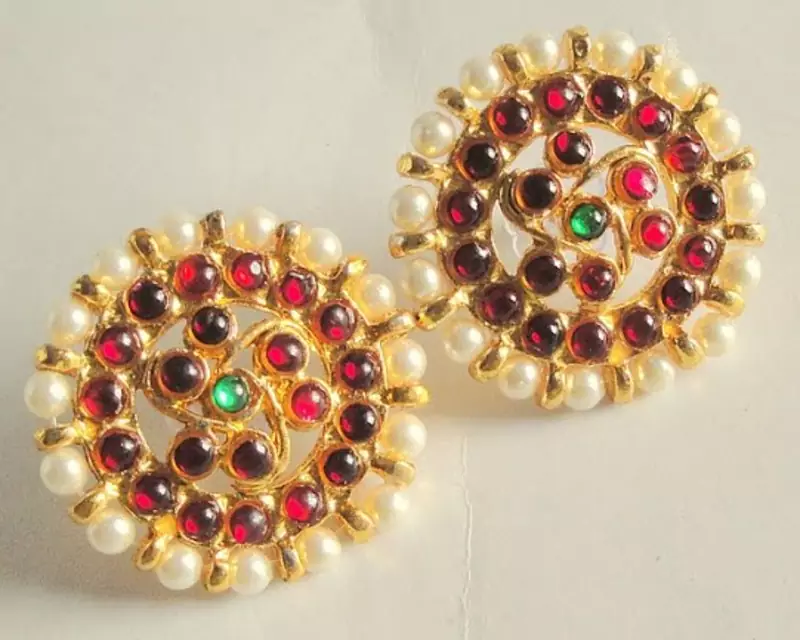 GORGEOUS BIG TEMPLE PEARL EARRINGS