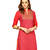 Coral Embroidery Polyester Chiffon Kurtis