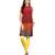 Red Solid Polyester Georgette Kurtis