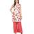 Off White & Maroon Printed Cotton Kurtis