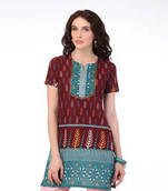 Blue Printed cotton Kurtis